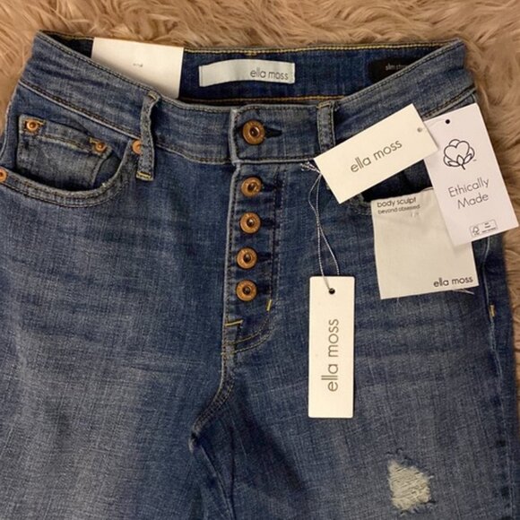 Ella Moss | Womens Body Sculpt Ankle Cropped Denim Jeans - Picture 5 of 10